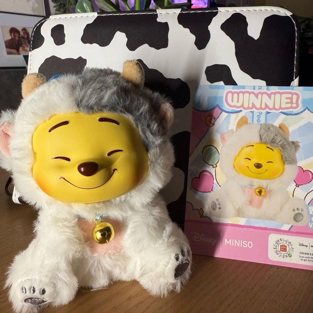 Disney Miniso Winnie the Pooh Plush Toy - Cow Outfit